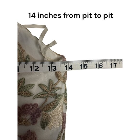 Floral Embroidered Halter Maxi Dress With Ruffled Tulle Skirt & Purple Waist Tie - Picture 12 of 16